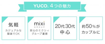 yuco(ユーコ)の評判と口コミとはミクシィの婚活パーティーは50%がカップルに